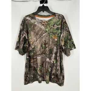 Realtree Dri More Tech Xtra Green Camo Camouflage Short Sleeve Tee Mens 2XL